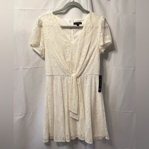 As U Wish Cream Lace Mini Dress NWT